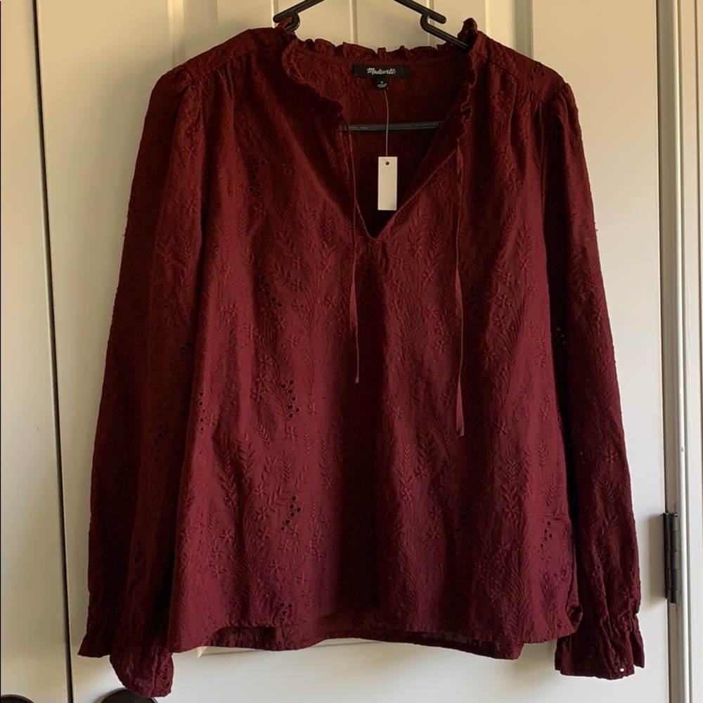 Madewell Embroidered Popover Top